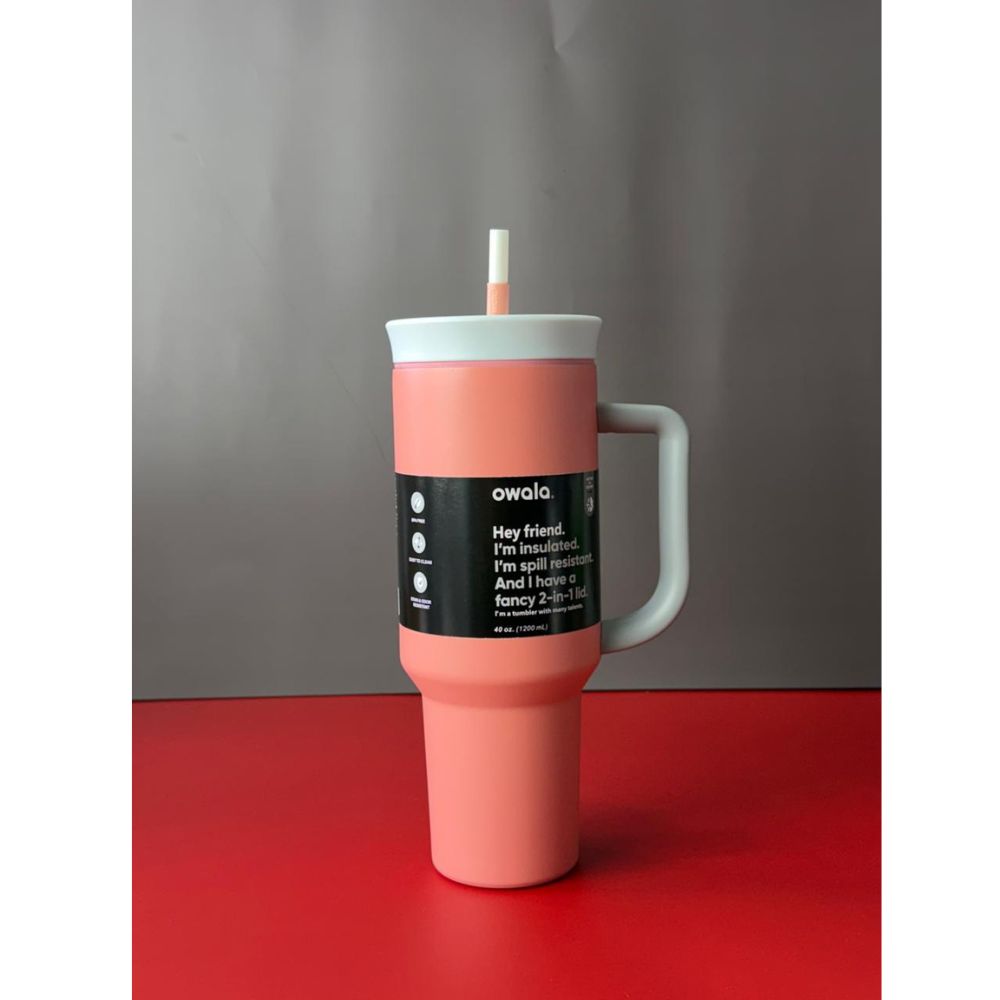 JORSOR 40oz Stainless Steel Travel Tumbler with Handle & Straw | Insulated Large Cup for Hot & Cold Drinks | Leak-Resistant Dual-Lid | Office, Gym, Car, Home Use