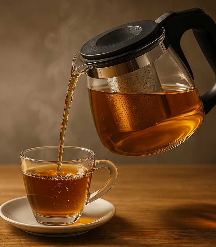 950ml Glass Tea Kettle with Stainless Steel Strainer – Heat-Resistant Teapot for Loose Leaf Tea & Infusions