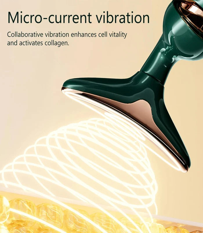 4D Electric Face & Neck Massager – Skin Tightening, Lifting & Anti-Aging Beauty Tool with Interchangeable Heads