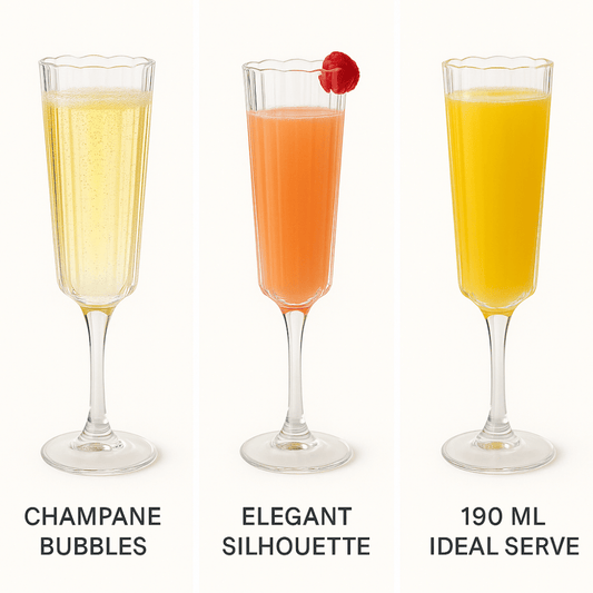 SOGA Champagne Glass Set of 6 – 190ml Crystal Clear Fluted Glasses for Sparkling Wine & Mimosas