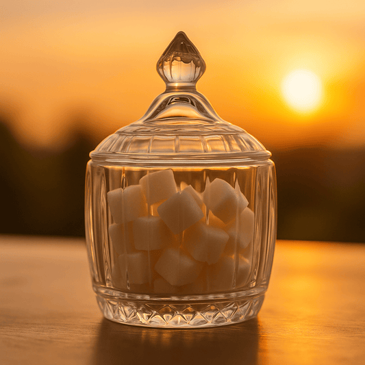 Deli Soga 335ml Pressed Glass Candy Jar with Lid – Elegant Storage Container for Sweets, Sugar & Dry Fruits