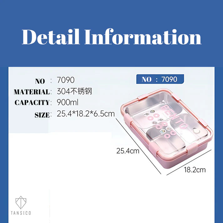3 Smart Compartment Bento Lunch Box