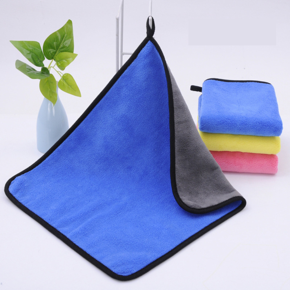 JORSOR Premium Microfiber Cleaning Cloths 30 X 30 CM– Ultra Soft, Super Absorbent, Lint-Free Dual-Sided Towels for Car, Kitchen & Home – Quick Dry, Streak-Free Cleaning (Pack of 3)