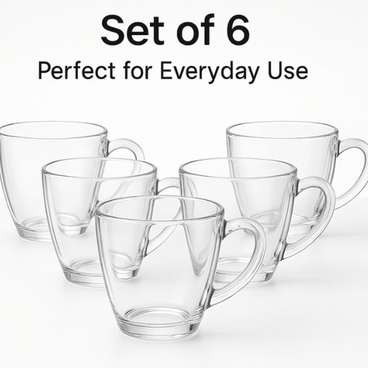 Classic 200ml Glass Tea Mug Set of 6