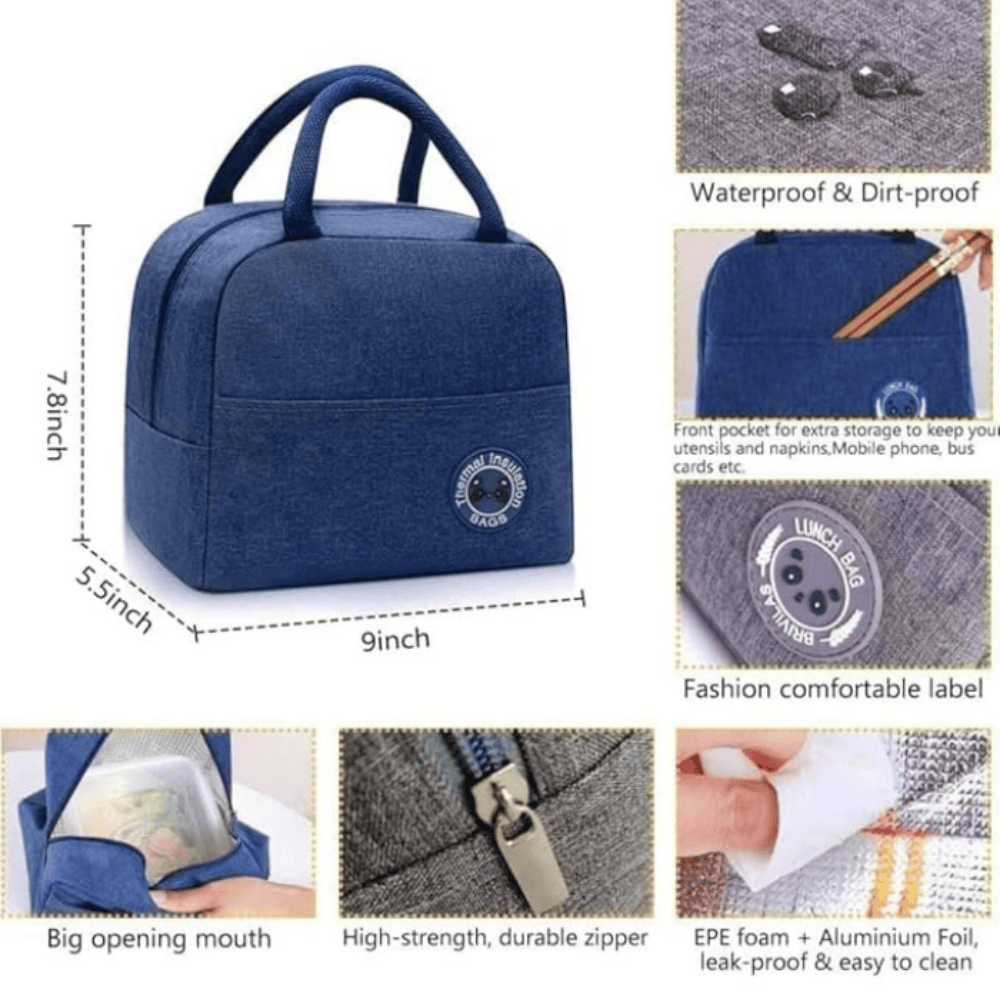 Premium Insulated Mini Lunch Bag – Portable, Lightweight & Reusable Food Carrier for Office, School & Travel
