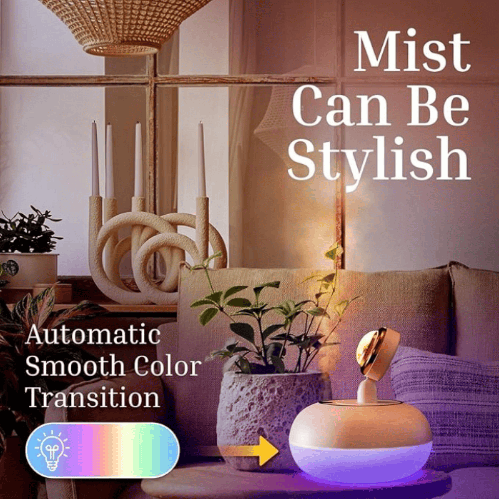 Flame Effect Lamp with Humidifier – 2-in-1 LED Ambient Light & Cool Mist Air Purifier