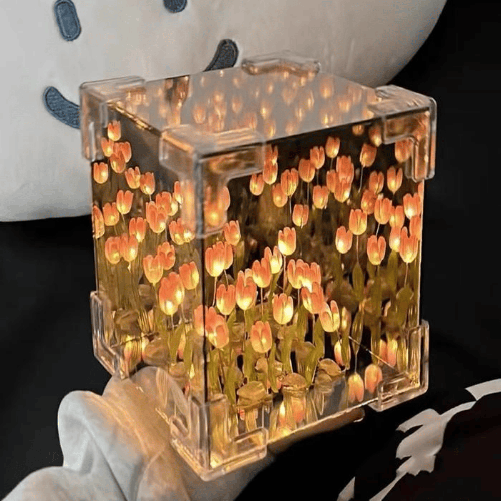 Tulip Lamp Square DIY Kit – LED Night Light Flower Decoration for Home, Events & Gifting