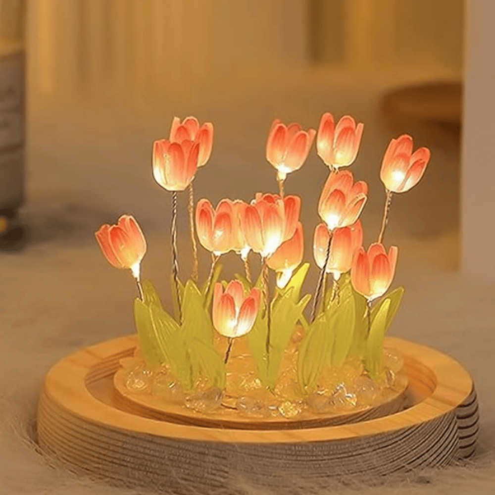 Tulip Lamp Round DIY Kit – LED Flower Night Light for Home Decor, Events & Handmade Gifting