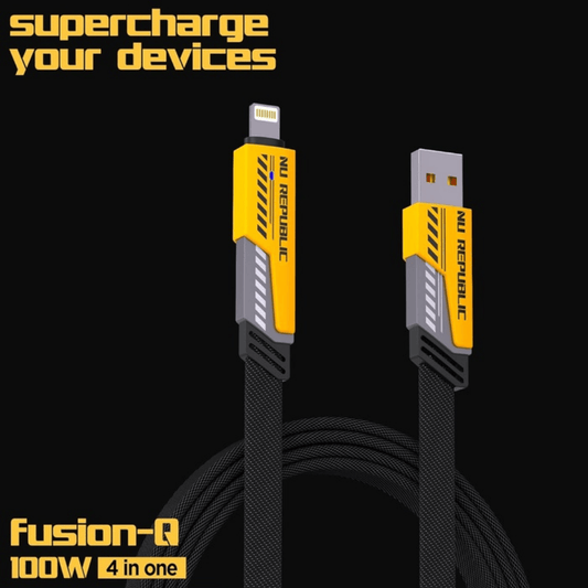 4-in-1 Fast Charging Data Cable – Multi USB Cable with Type-C, Micro USB, Lightning, and USB-A Connectors