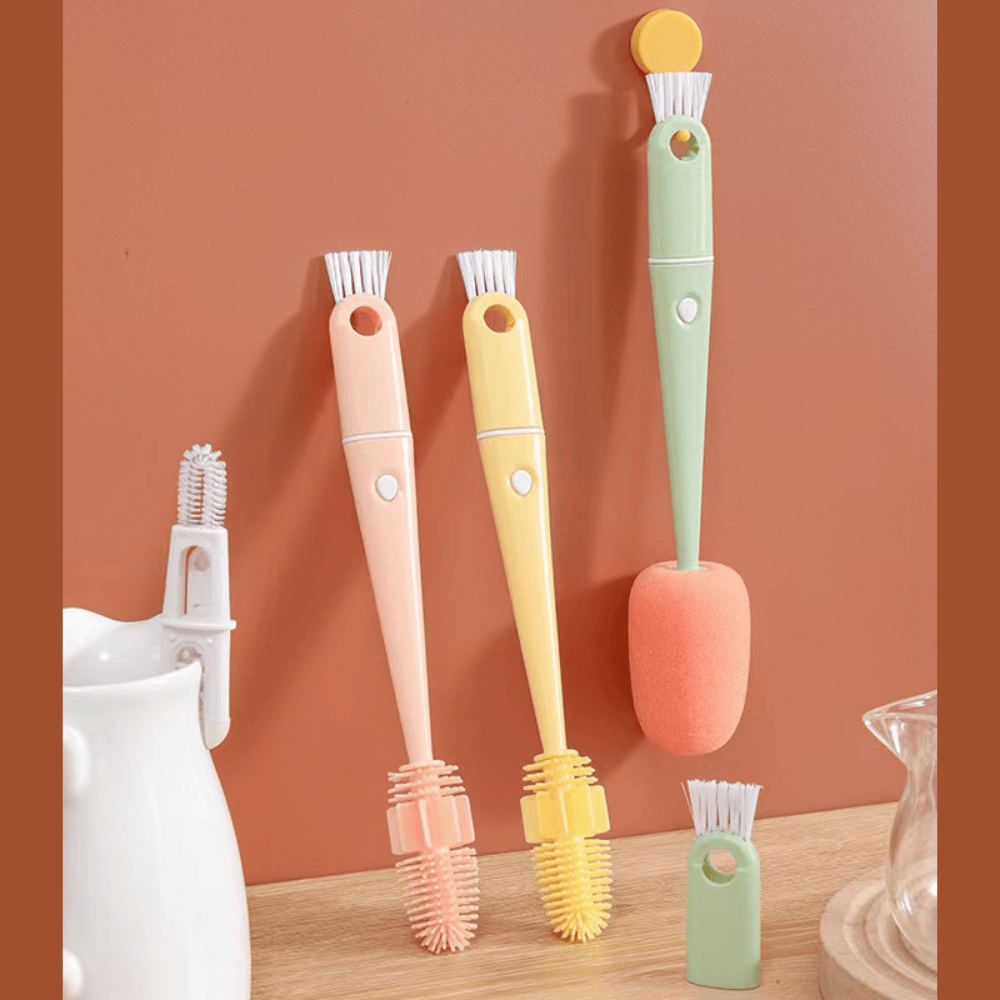 Bottle Cleaning Brush – Long Handle Sponge Brush for Bottles, Jars, and Glassware