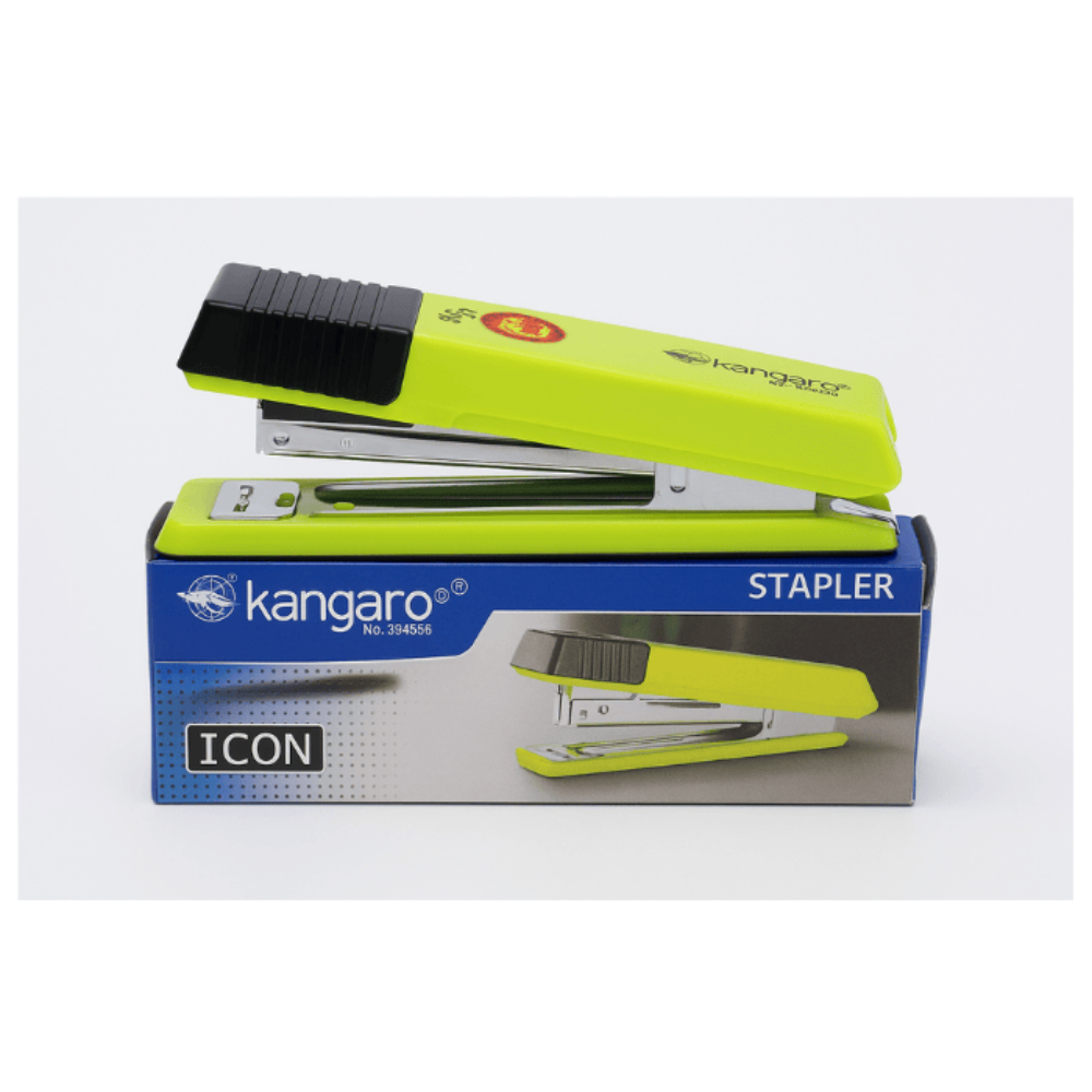 Kangaro ICON Stapler – Heavy-Duty Desktop Stapler with Stylish Neon Body for Office, School & Home Use pack of 1