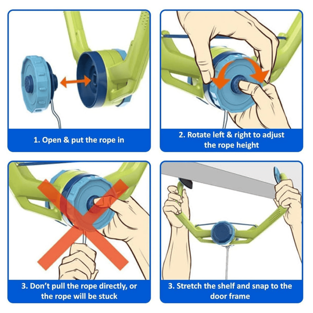 Kids Ping Pong Training Set with Adjustable Elastic String – Indoor Table Tennis Practice Kit with 2 Paddles & 6 Balls