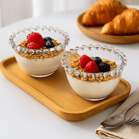 Premium Glass Bowl Set – 2 Pieces (3.5 Inch) – Elegant Dessert, Cereal & Snack Serving Bowls BL-4829