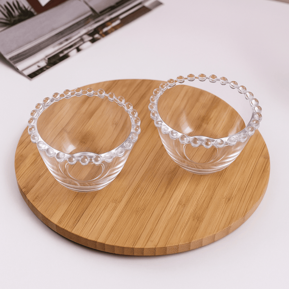 Premium Glass Bowl Set – 2 Pieces (4.5 Inch) – Elegant Dessert, Cereal & Snack Serving Bowls BL-4828
