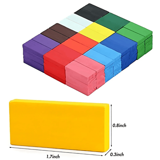Colorful Wooden Rectangle Blocks – 120 Pcs Educational Building Tiles for Kids, Domino Play & Learning Activities
