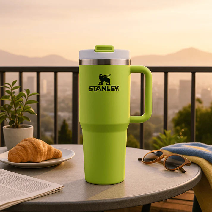 Stanley Quencher H2.0 FlowState Tumbler – 40oz / 1.18L Citron Green, Vacuum Insulated Stainless Steel with Handle & Straw