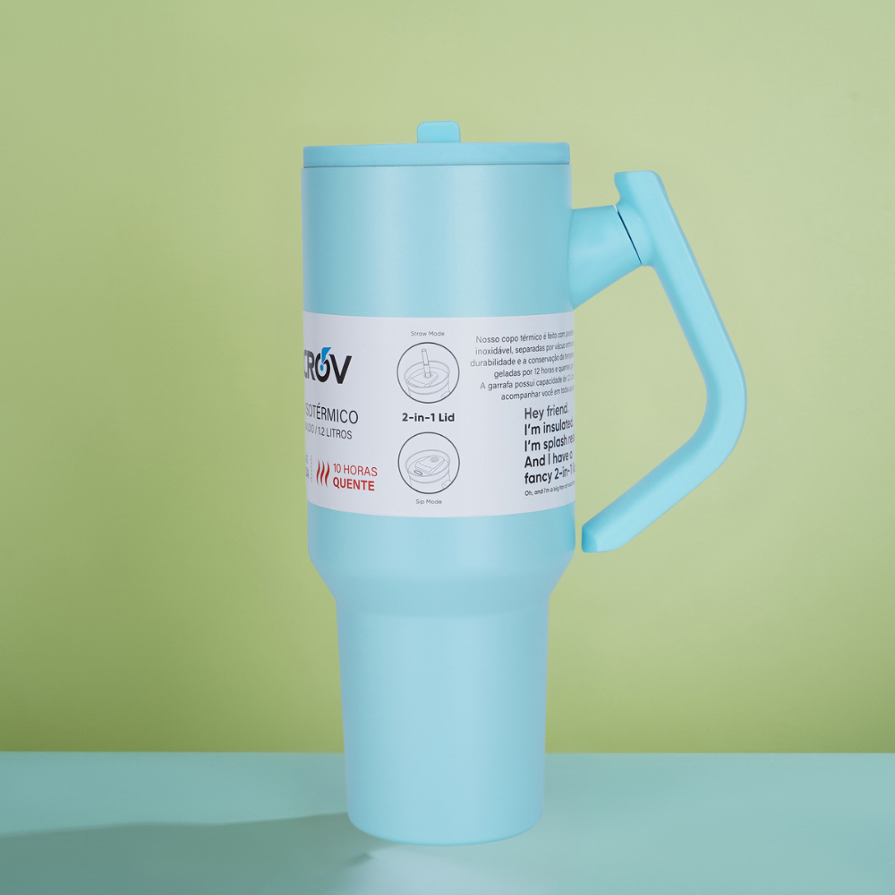 JORSOR 40oz Rotating Handle Tumbler with Straw | 180° Adjustable Handle Stainless Steel Travel Tumbler | Hot & Cold Insulated Cup | Leak-Resistant Dual Lid for Office, Gym & Car