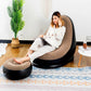 Inflatable Air Sofa Chair with Footrest & Electric Pump – Portable Lounge Sofa for Home, Camping & Outdoor Relaxation