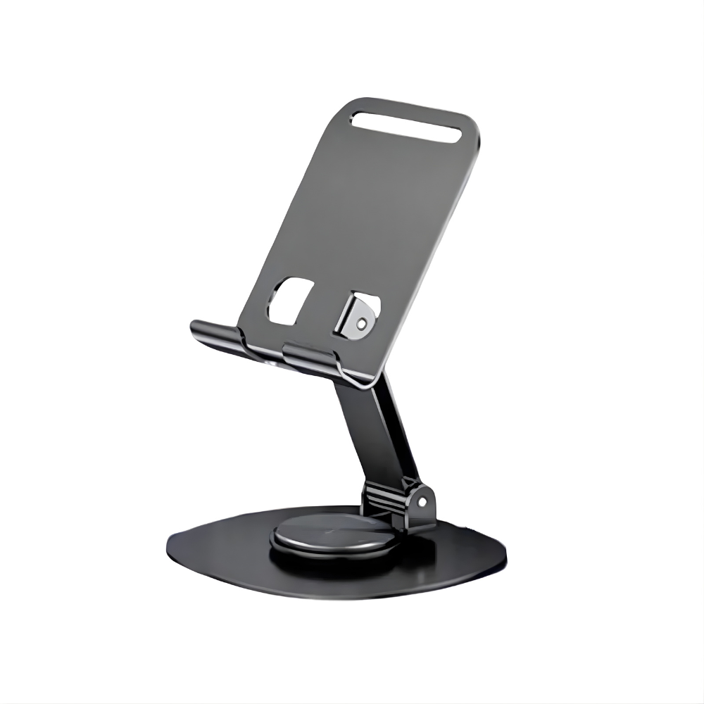 Premium 360° Adjustable Metal Mobile & Tablet Stand | Foldable Desk Holder with Anti-Slip Base
