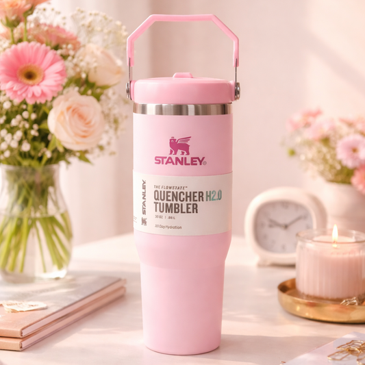 Stanley Ice Flow 2.0 Flip Straw Tumbler with Handle 900 ml | Twist On Lid and Flip Up Straw | Leak Resistant Water Bottle | Insulated Stainless Steel | BPA-Free