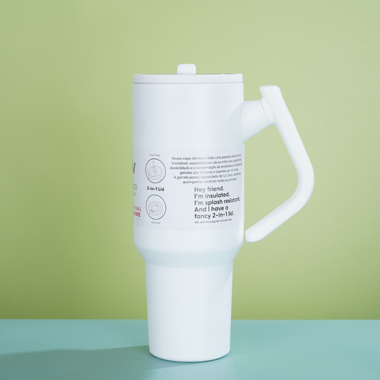 JORSOR 40oz Rotating Handle Tumbler with Straw | 180° Adjustable Handle Stainless Steel Travel Tumbler | Hot & Cold Insulated Cup | Leak-Resistant Dual Lid for Office, Gym & Car