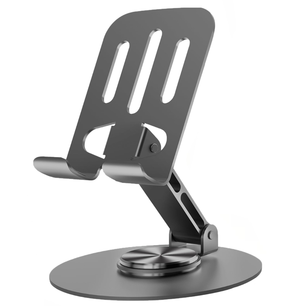 Premium 360° Rotating Foldable Mobile & Tablet Stand | Metal Adjustable Desk Phone Holder for Office, Kitchen & Travel