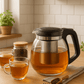 950ml Glass Tea Kettle with Stainless Steel Strainer – Heat-Resistant Teapot for Loose Leaf Tea & Infusions