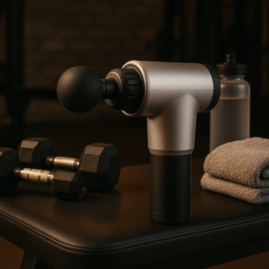 Deep Tissue Massage Gun for Muscle Recovery | 6-Speed Percussion Massager with 4 Heads, Quiet Motor & Long Battery Life