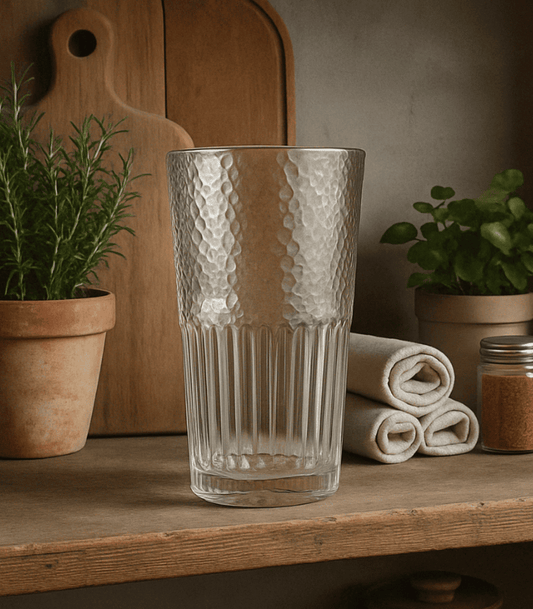 Special 690ml Large Drinking Glass Set of 6 – Textured Highball Tumbler  for Water, Juice & Cocktails