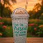 450ml Motivational Sipper Tumbler with Dome Lid & Straw – "Live in the Present" Printed Travel Cup