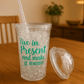 450ml Motivational Sipper Tumbler with Dome Lid & Straw – "Live in the Present" Printed Travel Cup