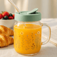 Fragrant Summer 600ml Glass Mug with Lid & Straw – Floral Print Drinking Jar for Juice, Smoothies & Iced Beverages