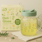 Fragrant Summer 600ml Glass Mug with Lid & Straw – Floral Print Drinking Jar for Juice, Smoothies & Iced Beverages
