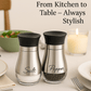 Premium Stainless Steel Salt & Pepper Shaker Set 2 Pcs – 130ml Seasoning Dispensers for Kitchen & Dining