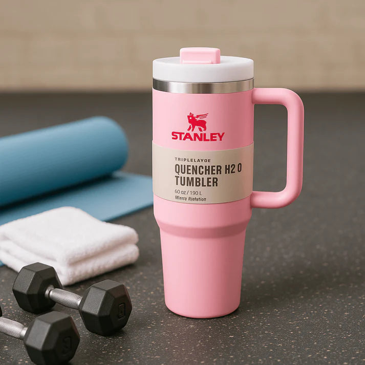 Stanley Quencher H2.0 FlowState Tumbler – 40oz / 1.18L Rose Pink, Vacuum Insulated Stainless Steel with Handle & Straw