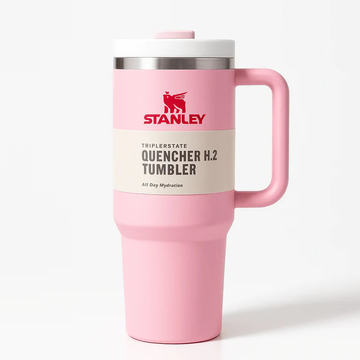 Stanley Quencher H2.0 FlowState Tumbler – 40oz / 1.18L Rose Pink, Vacuum Insulated Stainless Steel with Handle & Straw