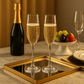 DELI Champagne Flute Glass Set Of 6 – 250ml Crystal Clear Wine Glasses for Sparkling Wine, Prosecco & Mimosas