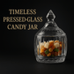 Deli Soga 335ml Pressed Glass Candy Jar with Lid – Elegant Storage Container for Sweets, Sugar & Dry Fruits