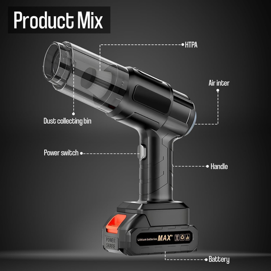 JORSOR High Power Cordless Car Vacuum Cleaner & Blower – (Single Battery)