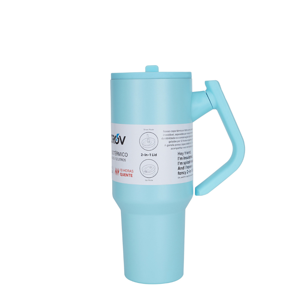 JORSOR 40oz Rotating Handle Tumbler with Straw | 180° Adjustable Handle Stainless Steel Travel Tumbler | Hot & Cold Insulated Cup | Leak-Resistant Dual Lid for Office, Gym & Car