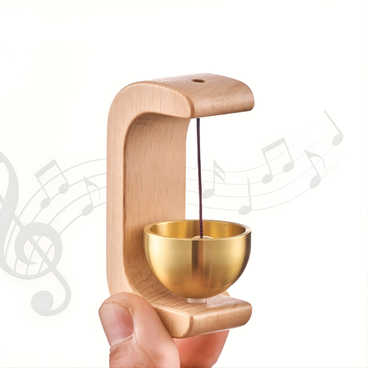 JORSOR Wooden Door Chime with Brass Bell – Vintage Automatic Doorbell for Home, Coffee Shop, Pet Door & Front Door | Soft Melodic Tone | Decorative Entry Alert Bell