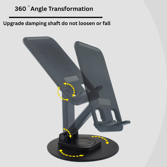 JORSOR Portable Phone & Tablet Stand for Mobile & Tablet -Adjustable Desk Holder with Anti-Slip Base for Work, Study & Entertainment - Solid Desk Stand for Office, Kitchen & Bedside Use