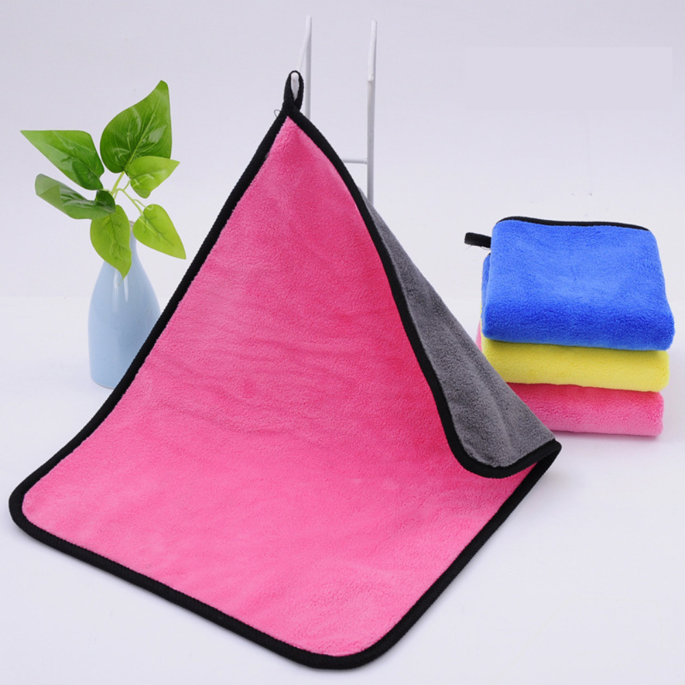 JORSOR Premium Microfiber Cleaning Cloths 30 X 30 CM– Ultra Soft, Super Absorbent, Lint-Free Dual-Sided Towels for Car, Kitchen & Home – Quick Dry, Streak-Free Cleaning (Pack of 3)