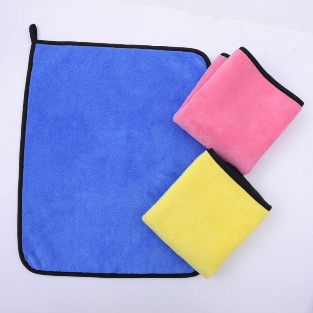 JORSOR Premium Microfiber Cleaning Cloths 30 X 30 CM– Ultra Soft, Super Absorbent, Lint-Free Dual-Sided Towels for Car, Kitchen & Home – Quick Dry, Streak-Free Cleaning (Pack of 3)
