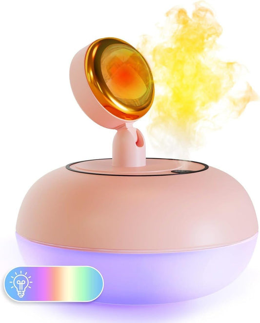 Sunset Effect Lamp with Humidifier – 2-in-1 LED Ambient Light & Cool Mist Air Purifier