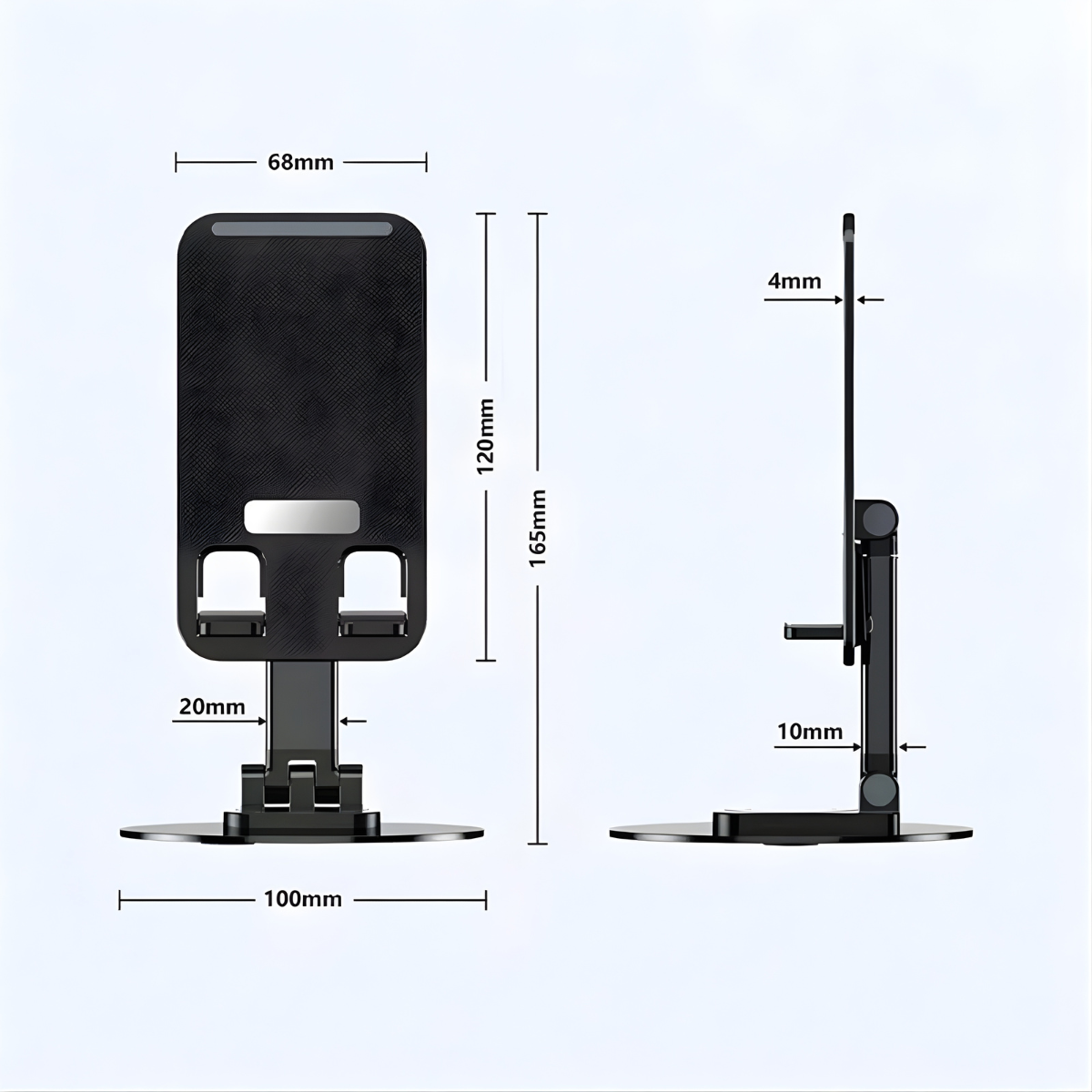 JORSOR Portable Phone & Tablet Stand for Mobile & Tablet -Adjustable Desk Holder with Anti-Slip Base for Work, Study & Entertainment - Solid Desk Stand for Office, Kitchen & Bedside Use