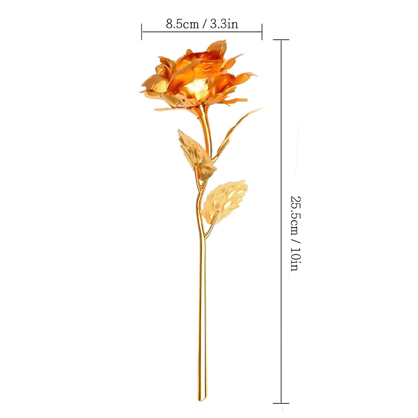 24K Golden Rose Flower with Premium Gift Box – Artificial Gold Plated Forever Rose for Valentine, Anniversary, Birthday & Romantic Home Décor