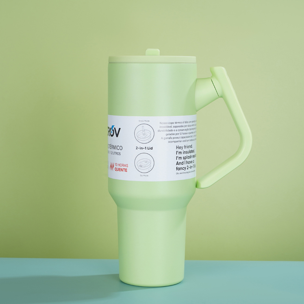 JORSOR 40oz Rotating Handle Tumbler with Straw | 180° Adjustable Handle Stainless Steel Travel Tumbler | Hot & Cold Insulated Cup | Leak-Resistant Dual Lid for Office, Gym & Car