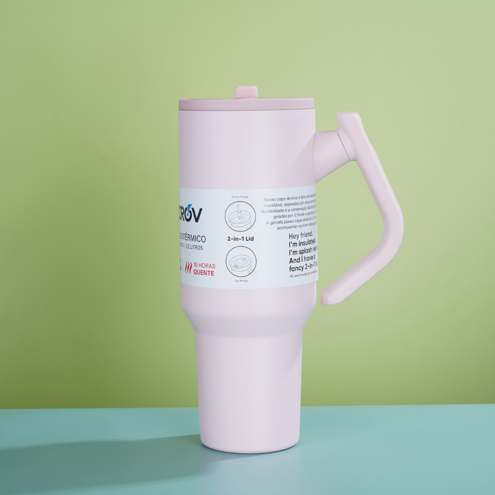 JORSOR 40oz Rotating Handle Tumbler with Straw | 180° Adjustable Handle Stainless Steel Travel Tumbler | Hot & Cold Insulated Cup | Leak-Resistant Dual Lid for Office, Gym & Car