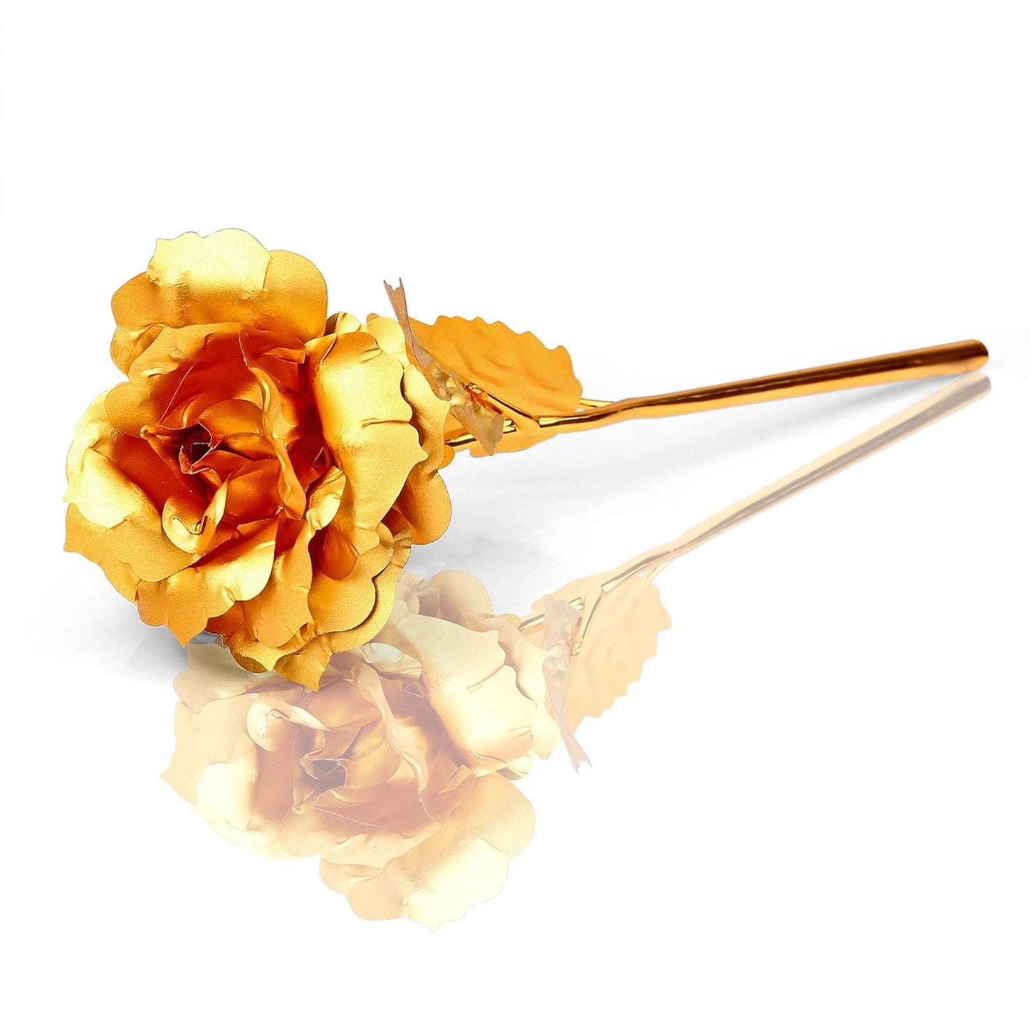 24K Golden Rose Flower with Premium Gift Box – Artificial Gold Plated Forever Rose for Valentine, Anniversary, Birthday & Romantic Home Décor